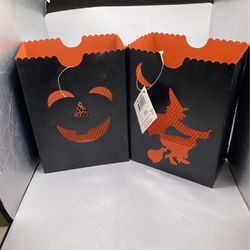 2 Halloween Metal Decorative Bags 