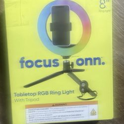 onn 8" Tabletop RGB Ring Light with Tripod