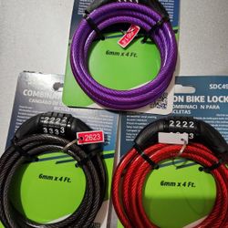 NEW Combination Bike Lock, $5 each
