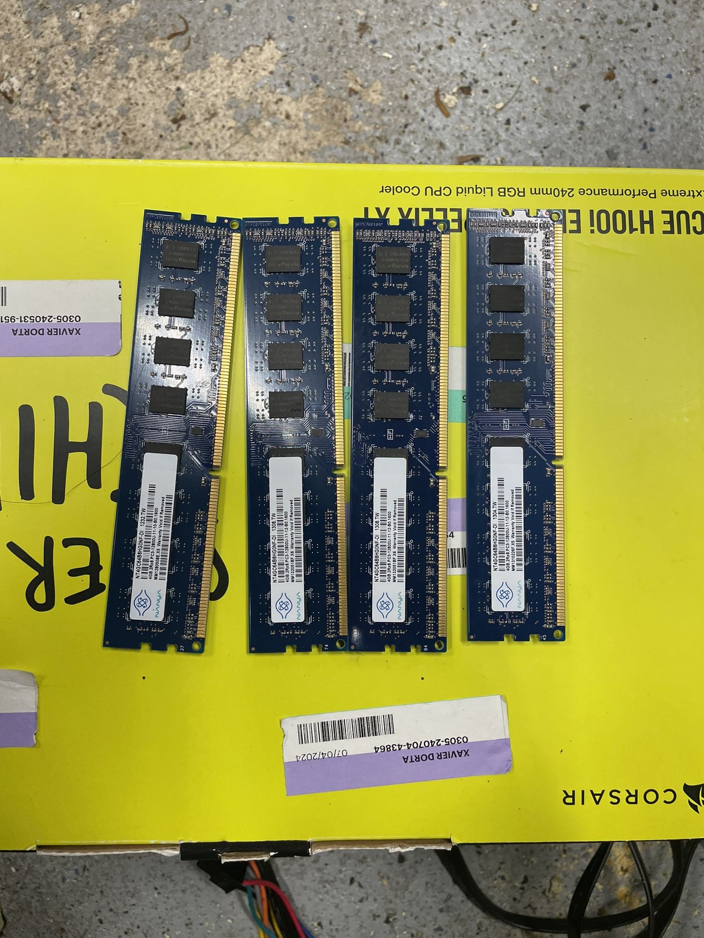 NANYA DDR3 16GB Ram (4 GB each)