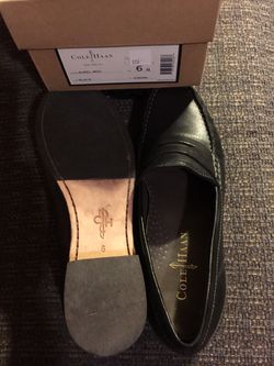 New Cole Haan Black Leather Loafer Shoes Size 6
