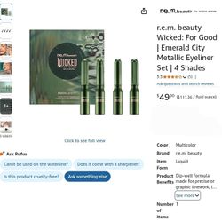 r.e.m. beauty Wicked: For Good | Emerald City Metallic Eyeliner Set | 4 Shades