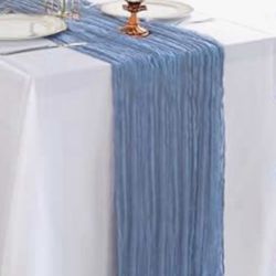 Dusty Blue Cheese Cloth Table Runners For Sal 