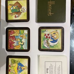 4 vintage Harrods Coasters mint in box