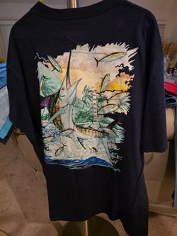 Black Marlin Fishing Graphic T-Shirt XL