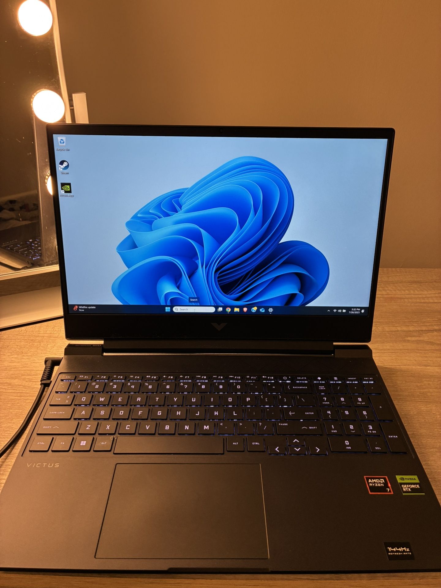 HP Victus 15.6" FHD IPS 144Hz Gaming Laptop - Mica Silver - AMD Ryzen 7 8845HS 3.8GHz; NVIDIA GeForce RTX 4060 8GB GDDR6; 16GB DDR5-5600 RAM; 1TB SSD