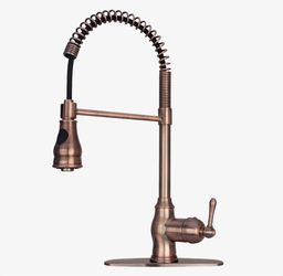 Brand New Pre-Rinse Spring Kitchen Faucet, Single Level with Pull Down Sprayer - Antique Copper
