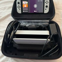Nintendo Switch OLED White with 128gb micro SD + Travel Case