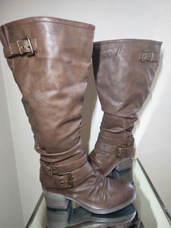 Carlos by Carlos Santana Claudia Wide Calf Riding Boots Cognac Size 8.5 womens for Sale in Lake Elsinore CA OfferUp