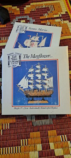 Vintage 1996 Heritage Mint Model Ship Lot - Mayflower & Santa Maria