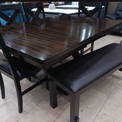 Winter Clearance Sale. Kelly Dark Brown Complete Dining Set Only $399. Easy Finance Option. Same Day, Delivery.