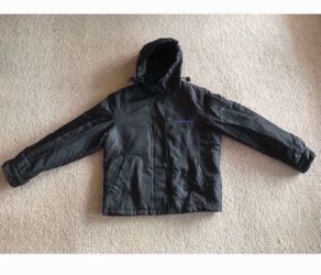 Like New Unisex Polo Jeans Ralph Lauren Black Nylon Jacket Coat Raincoat Hoodie Quilted Size Large L