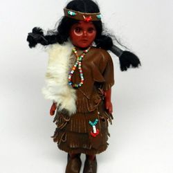 Vintage Native American Indian Indien Art Eskimo Sleepy Eye Doll Figure 7" Tall