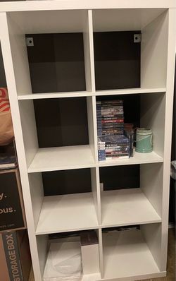 IKEA kallax white cube shelf