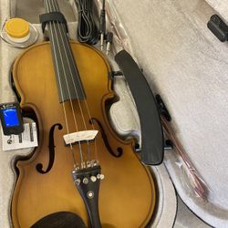 4/4 Brown Electric Acoustic Violin with New Bow, Digital Tuner, Shoulder Rest, Extra Strings, Cable $160 Firm