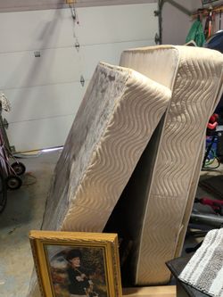Mattress, box spring and headboard