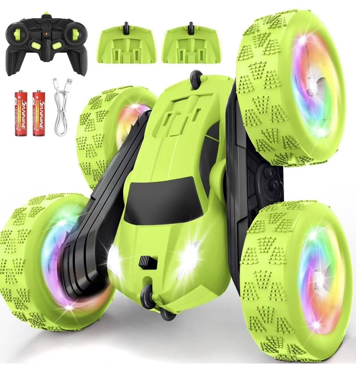 Stunt RC Cars, 2.4GHz Double Sided 360° Flips RC Crawler, Outdoor Toys for Kids Ages 4-8, Upgraded USB-C Modular Battery