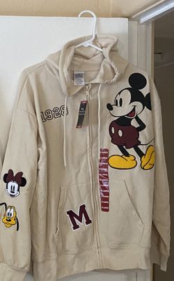 NEW - One Disney Mickey Mouse Women's - Size: X-Large,  Full Zip Sweatshirt Hoodie Chenille Patches For $25 - Firm price