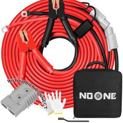 NOONE Booster Jumper Cables Heavy Duty 2/0 Gauge 30 FT 1500 AMP with Quick Connect Plugs for Truck SUV Car with up to 8-Liter Gasoline