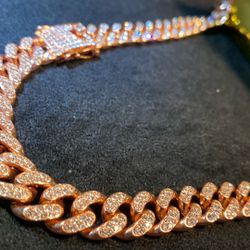 Rare Red Rose Gold Cuban Link Long 26 Inch Or Short 18”