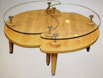 Yin yang online glass coffee table