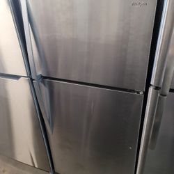🚨 New Whirlpool - 18.2 Cu. Ft. Top-Freezer Refrigerator - Monochromatic Stainless Steel WRT318FZDM