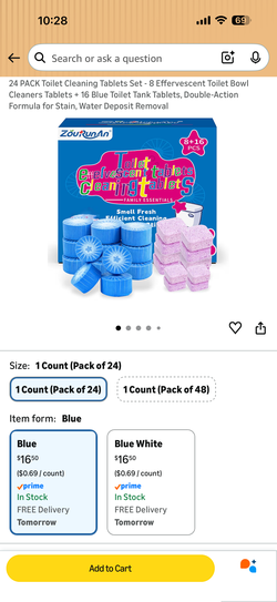 ZouRunAn toilet cleaning tablets 24 pack