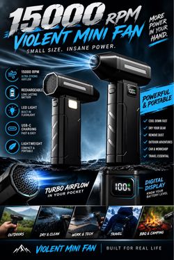 Mini turbo pocket fan
