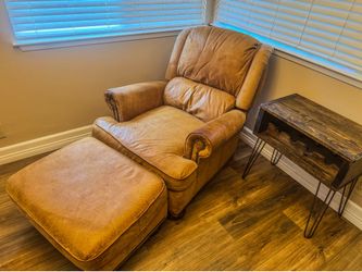 Leather chair w/ ottoman