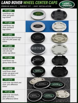 New Wheel Hub Center Caps for Land Rover, Range Rover, Evoque, LR2, 63mm