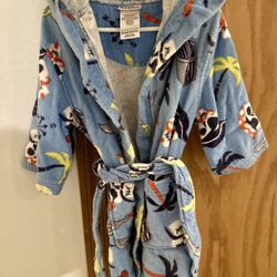 Boys Pirate Hooded Beach Pool Bath Cover Up Robe Size XS 3/4