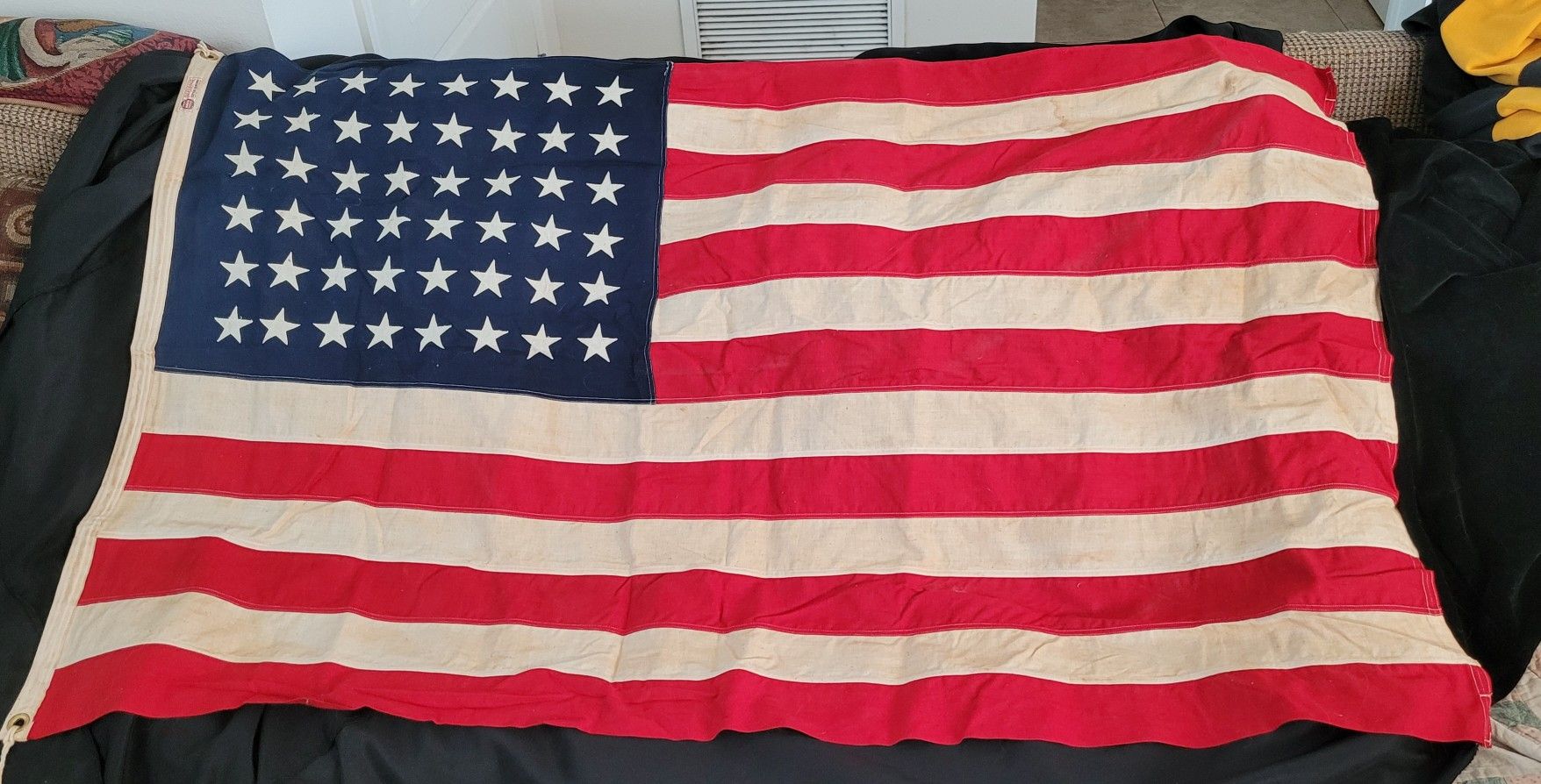 Vintage Antique 48 Star American Flag with Original Box