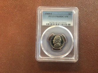 1968 S PR68 Deep Cameo Jefferson Nickel PCGS