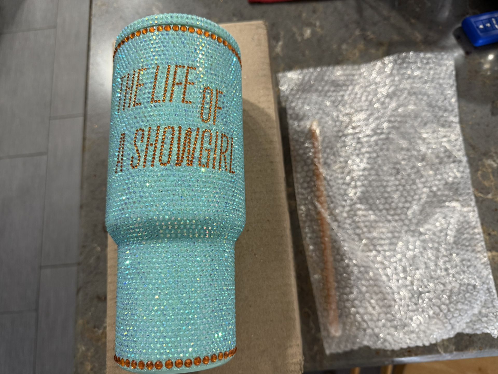Taylor Swift The Life of a Showgirl Glitter Tumbler 30 oz Mint Green