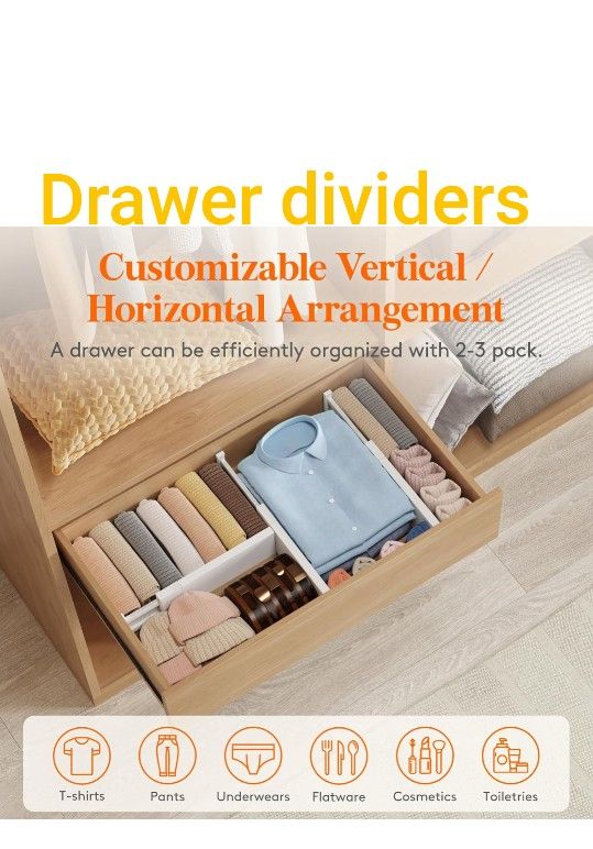 Lifewit 8 Pack Drawer Divider