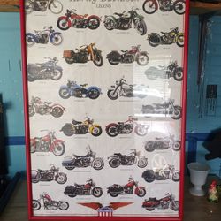 Framed Harley Davidson Poster