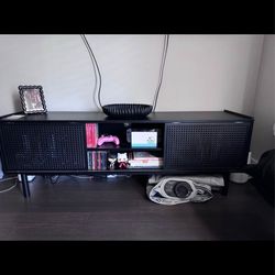 Black Wood TV Stand for TVs 65” +