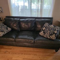 Bernhardt Brand Top Grain Blue Leather Set