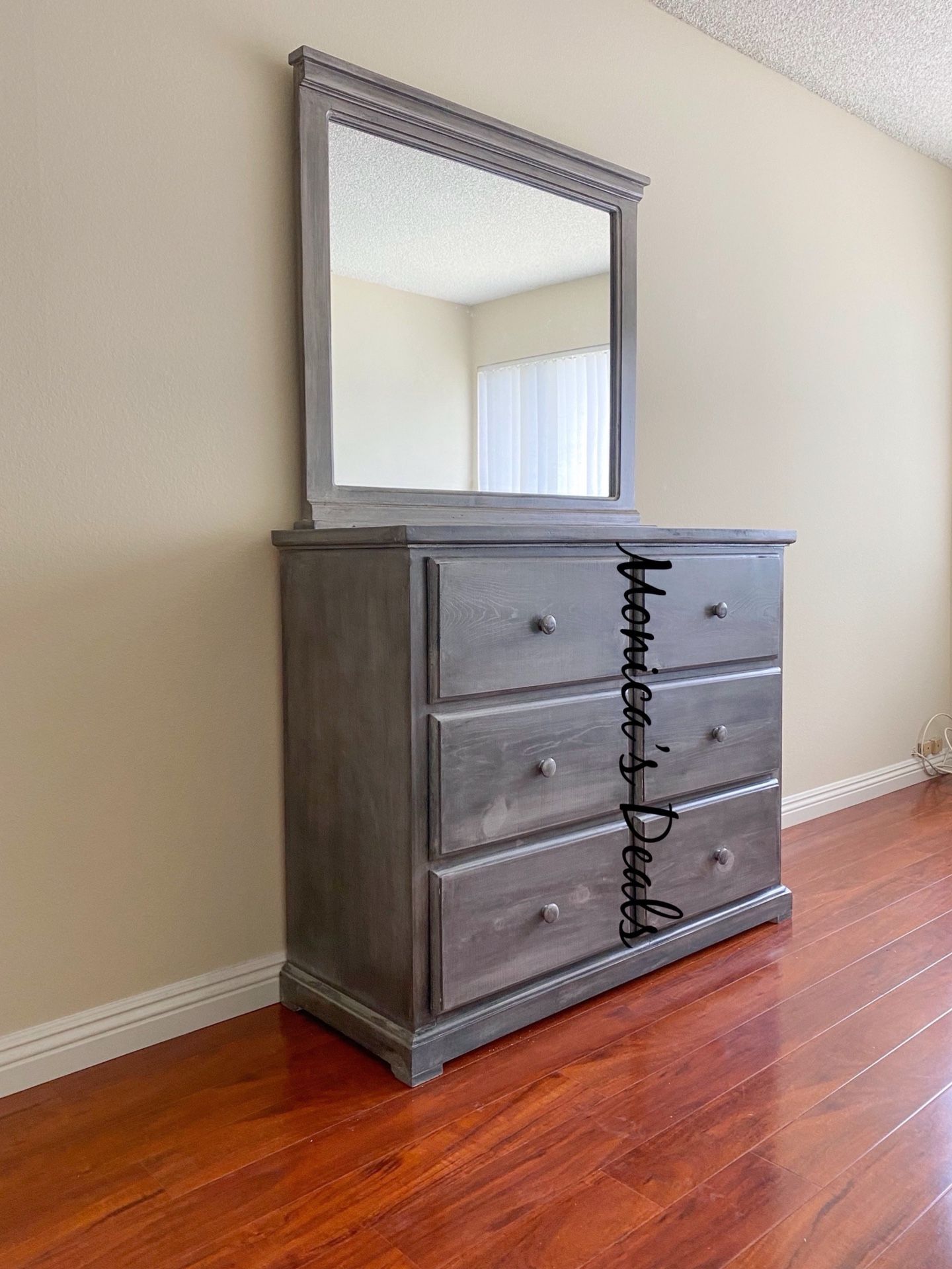 Solid Wood 48” Dresser With Mirror $500