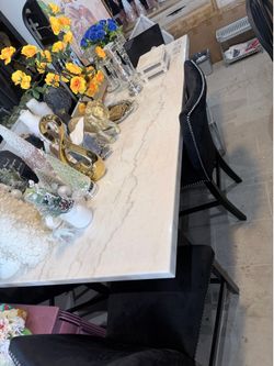 White marble counter top table