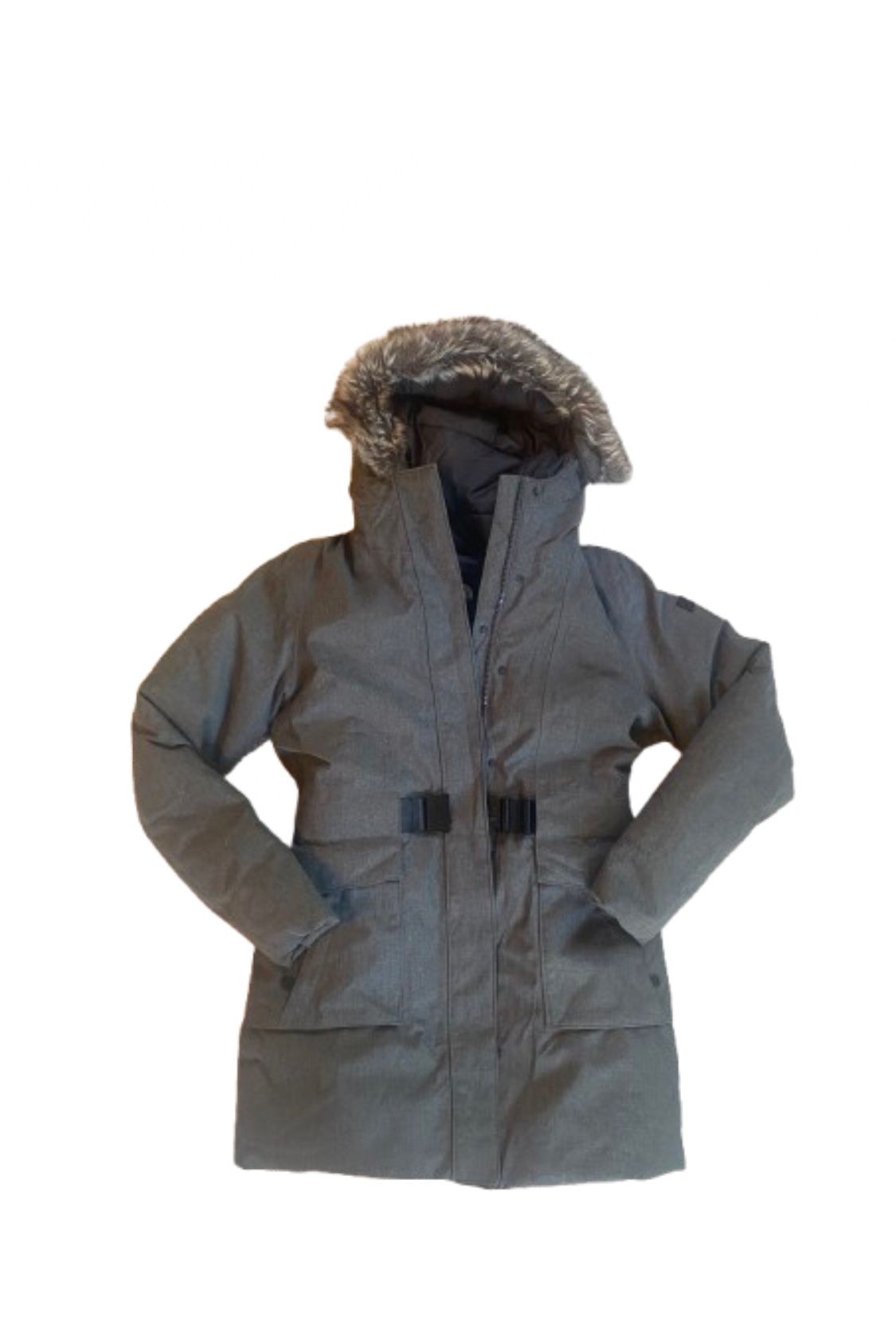 Womens North Face Brooklyn Jacket Down parka coat Coastal grey XS