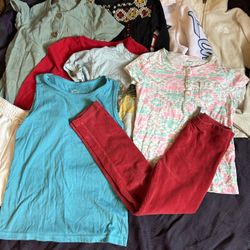 Girls Size 5/6 Mixed 10pc Lot Dress Tees Tank Shorts Leggings Blouse Jackets  To include:  Carters tee Art Class shorts Unbranded zip up jacket (looks
