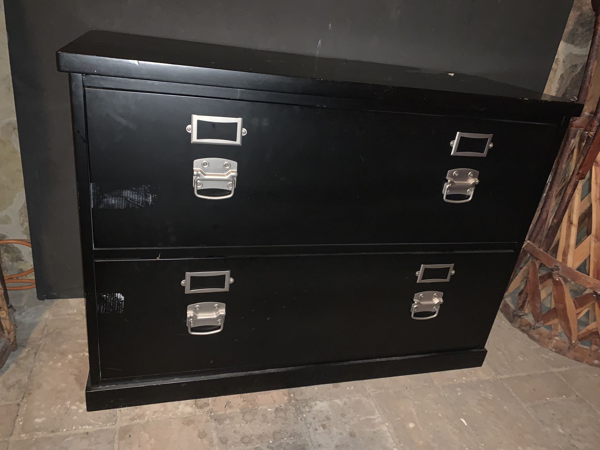 Pottery Barn Black File Cabinet