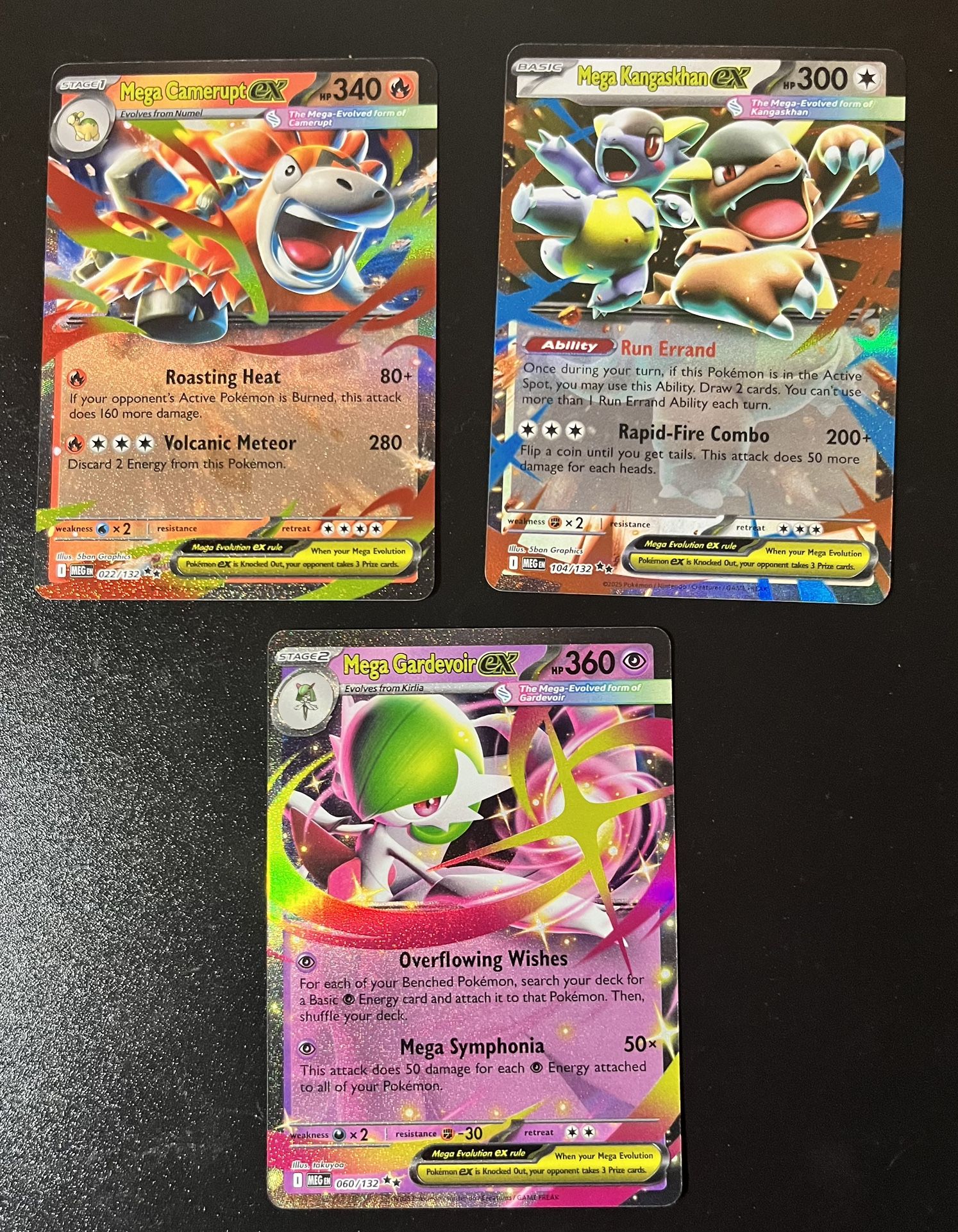 3 Pokemon TCG Mega Evolution Kangaskhan Gardevoir Camerupt Double Rare