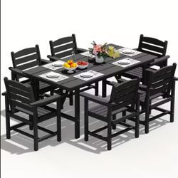 Premium Grade / HDPE 7pc Outdoor Dining Table Set / Patio Furniture