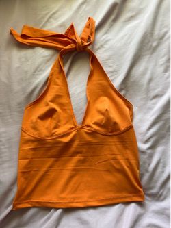 Orange halter top