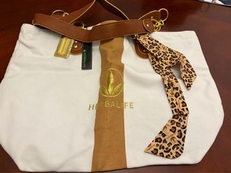 Herbalife Canvas Tote Bag with Scarf and 4 hats