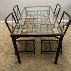 Glass Dining Table Set (5 Piece)