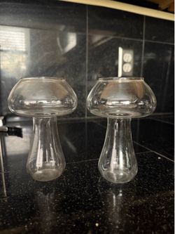 2 mushroom glasses