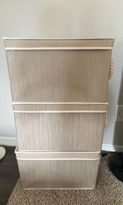 Stackable Fabric Storage Bins Set of 3